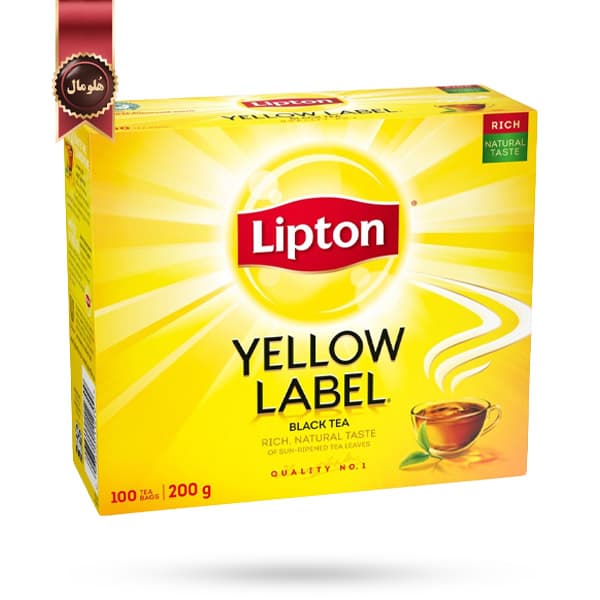 چای سیاه کیسه ای لیپتون Lipton tea مدل یلو لیبل Yellow Label پک 100 تایی (اورجینال)