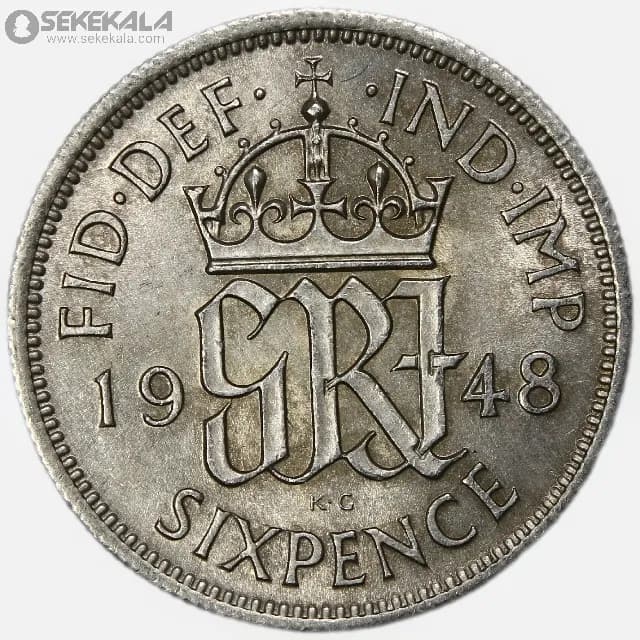 سکه 6 پنس انگلیس 1948 (جرج ششم)(AU)