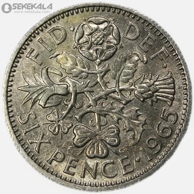 سکه 6 پنس انگلیس 1965 (ملکه الیزابت)(AU)