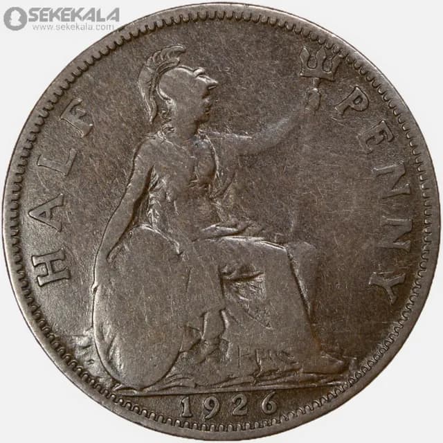 سکه نیم پنی انگلیس 1926 (جرج پنجم) — تصویر ۲