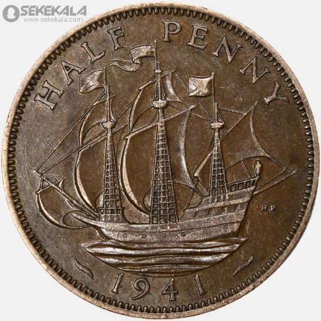 سکه نیم پنی انگلیس 1941 (جرج ششم)