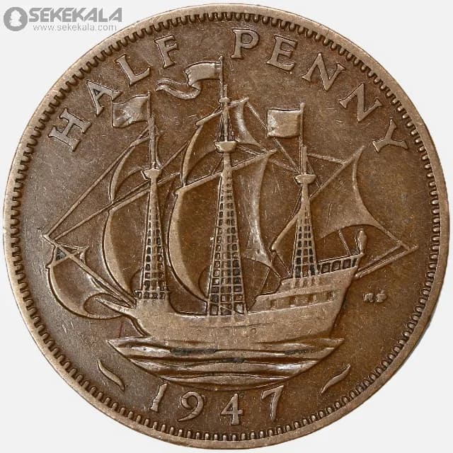سکه نیم پنی انگلیس 1947 (جرج ششم)