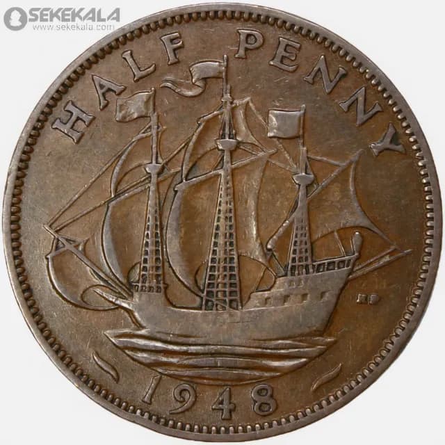 سکه نیم پنی انگلیس 1948 (جرج ششم)