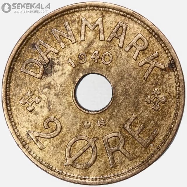 سکه 2 اوره دانمارک 1940 — تصویر ۲