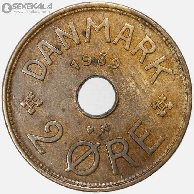 سکه 2 اوره دانمارک 1939 — تصویر ۲