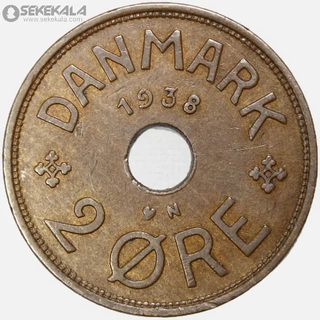 سکه 2 اوره دانمارک 1938 — تصویر ۲