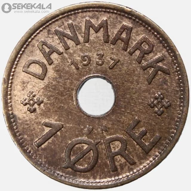 سکه 1 اوره دانمارک 1937 — تصویر ۲