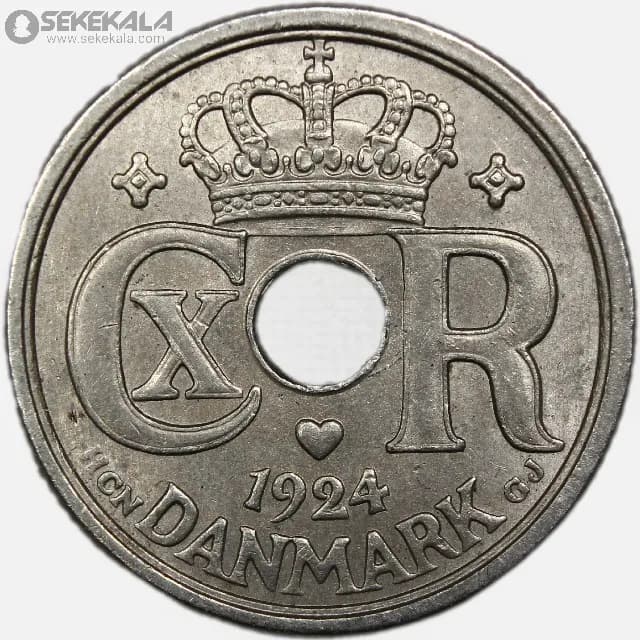 سکه 10 اوره دانمارک 1924 (AU)