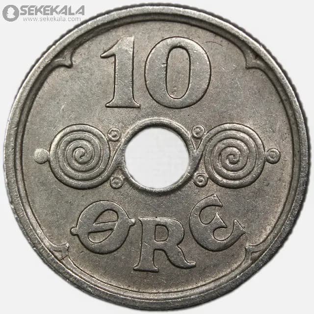 سکه 10 اوره دانمارک 1924 (AU) — تصویر ۲