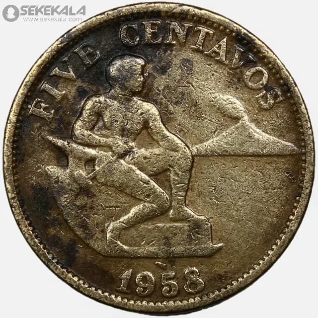سکه 5 سنتاوو کمیاب فیلیپین 1958