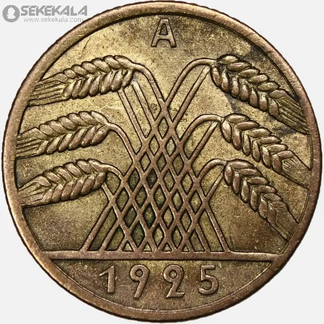 سکه 10 رایش فنیگ آلمان (جمهوری وایمار) 1925 (AU) — تصویر ۲