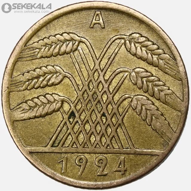 سکه 10 رایش فنیگ آلمان (جمهوری وایمار) 1924 — تصویر ۲