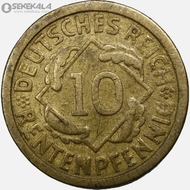سکه 10 رنتن فنیگ آلمان (جمهوری وایمار) 1924