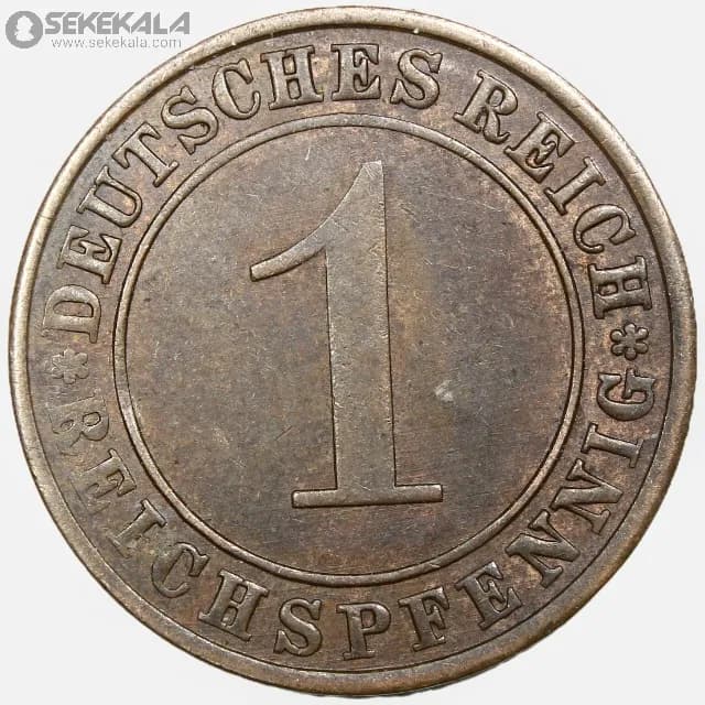 سکه 1 رایش فنیگ آلمان (جمهوری وایمار) 1924 — تصویر ۲
