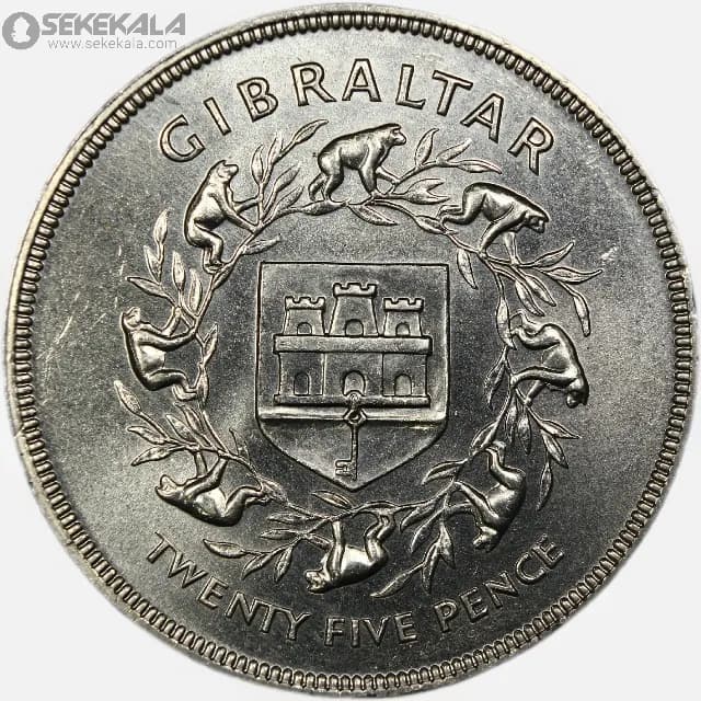 سکه 25 پنس یادبودی جبل الطارق 1977(UNC)