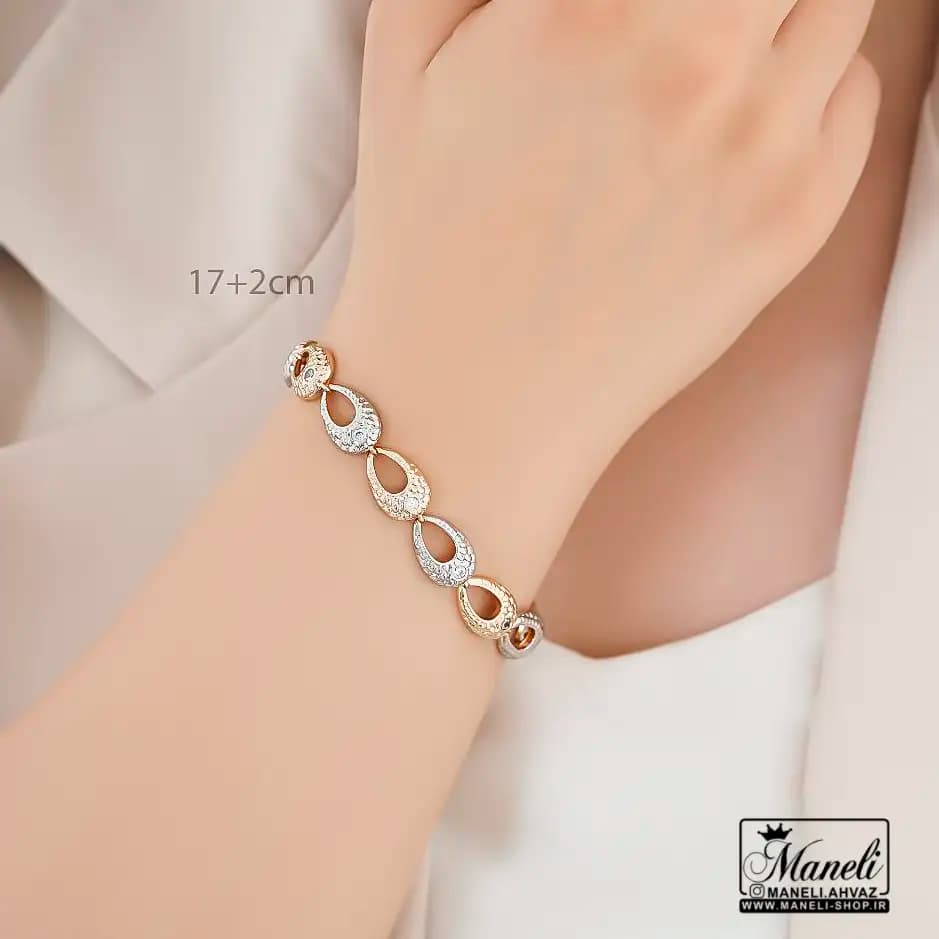 دستبند زنانه دورنگ ژوپینگ 14030336