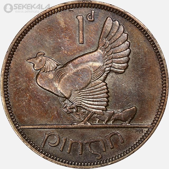 سکه 1 پنی کمیاب ایرلند 1937 ( دولت آزاد ایرلند)