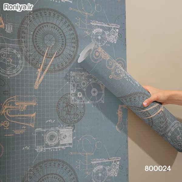 کاغذ دیواری مدرن سرمه ای برای اتاق کد 800024