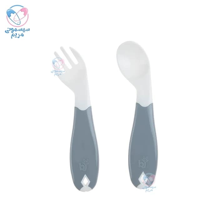 قاشق و چنگال سر کج بیبی جم Babyjem