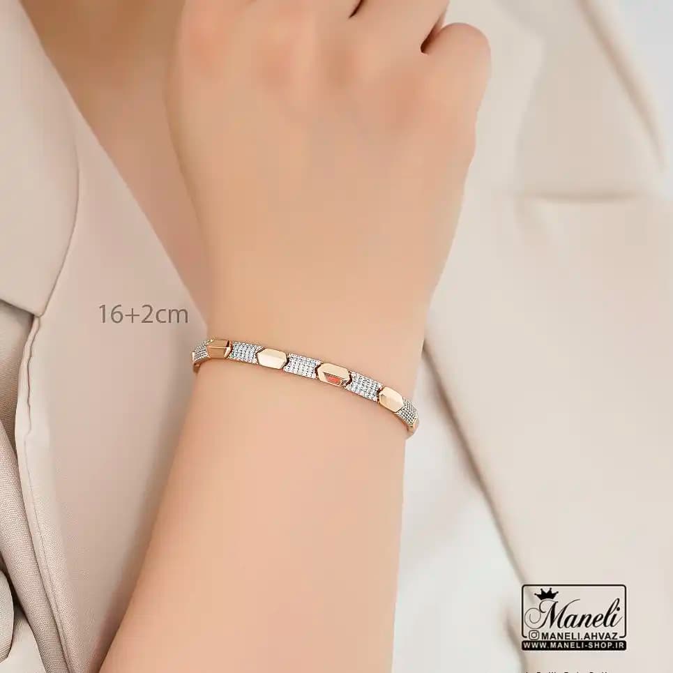 دستبند ژوپینگ کلاسیک نگین‌دار 14030302