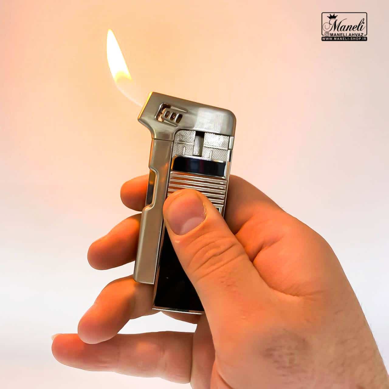 فندک پیپ ابزاردار Jobon رنگ نقره‌ای: تجربه‌ای شیک و متفاوت برای علاقه‌مندان به پیپ — تصویر ۲