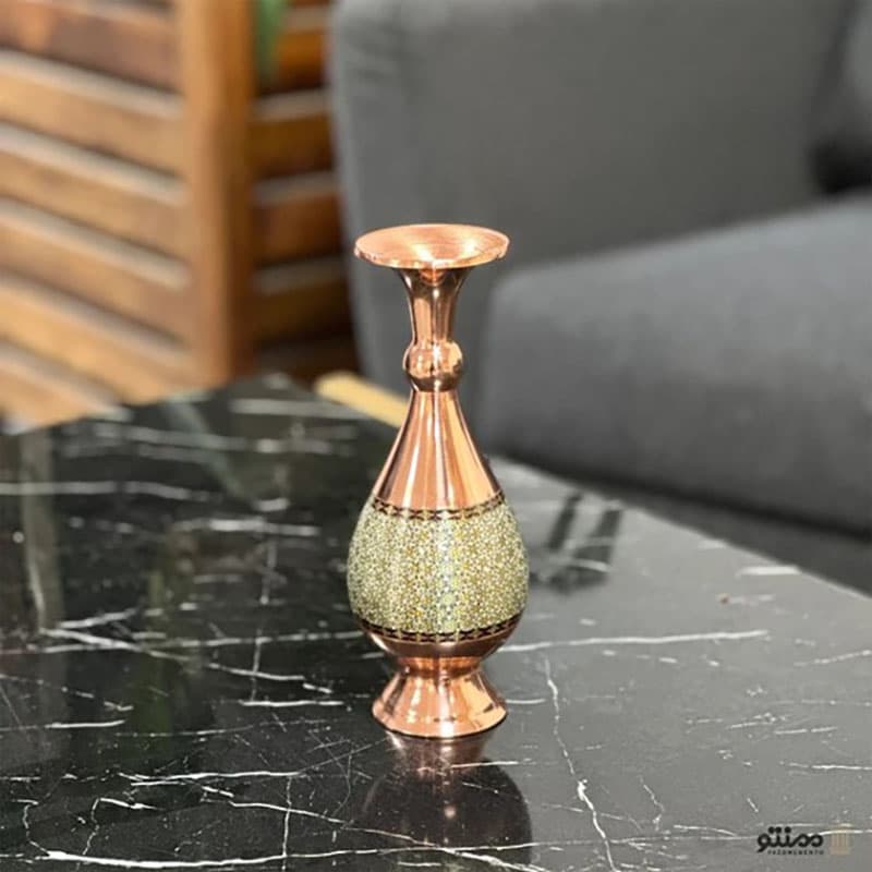 ست هدیه اداری خاتم کاری گلدان و رومیزی قلمکاری — تصویر ۸