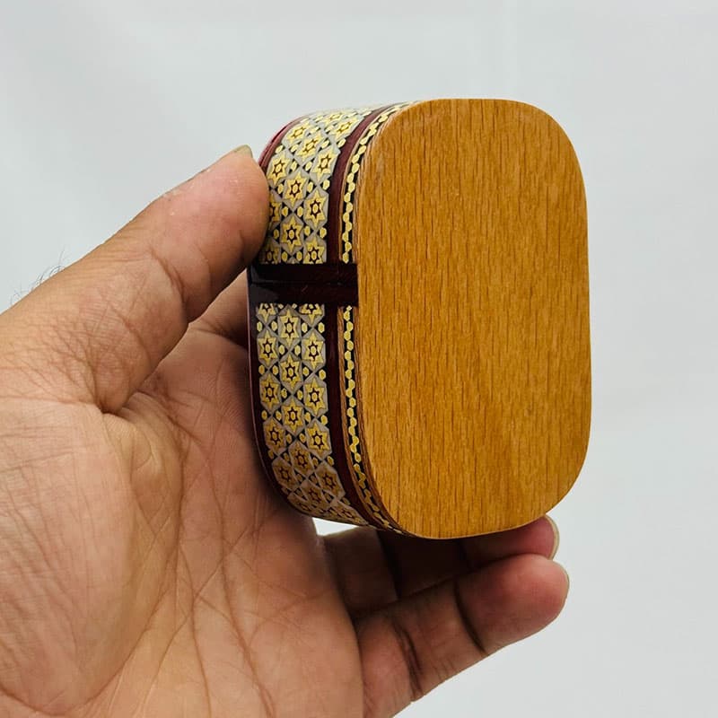 جعبه خاتم کاری کبریتی طرح رخ مدل 2 — تصویر ۲