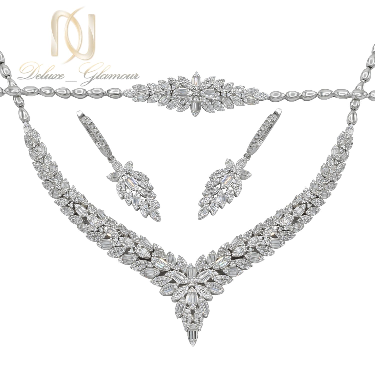 سرویس نقره عروس مشابه طلا شیک نگین دار ce-n170