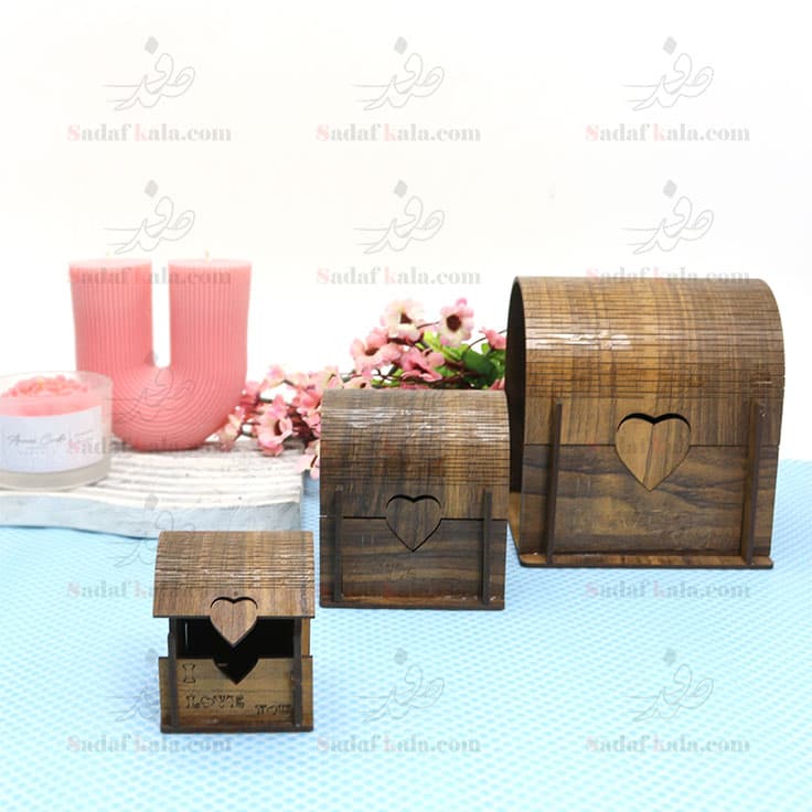 جا جواهرات 3 تیکه چوبی