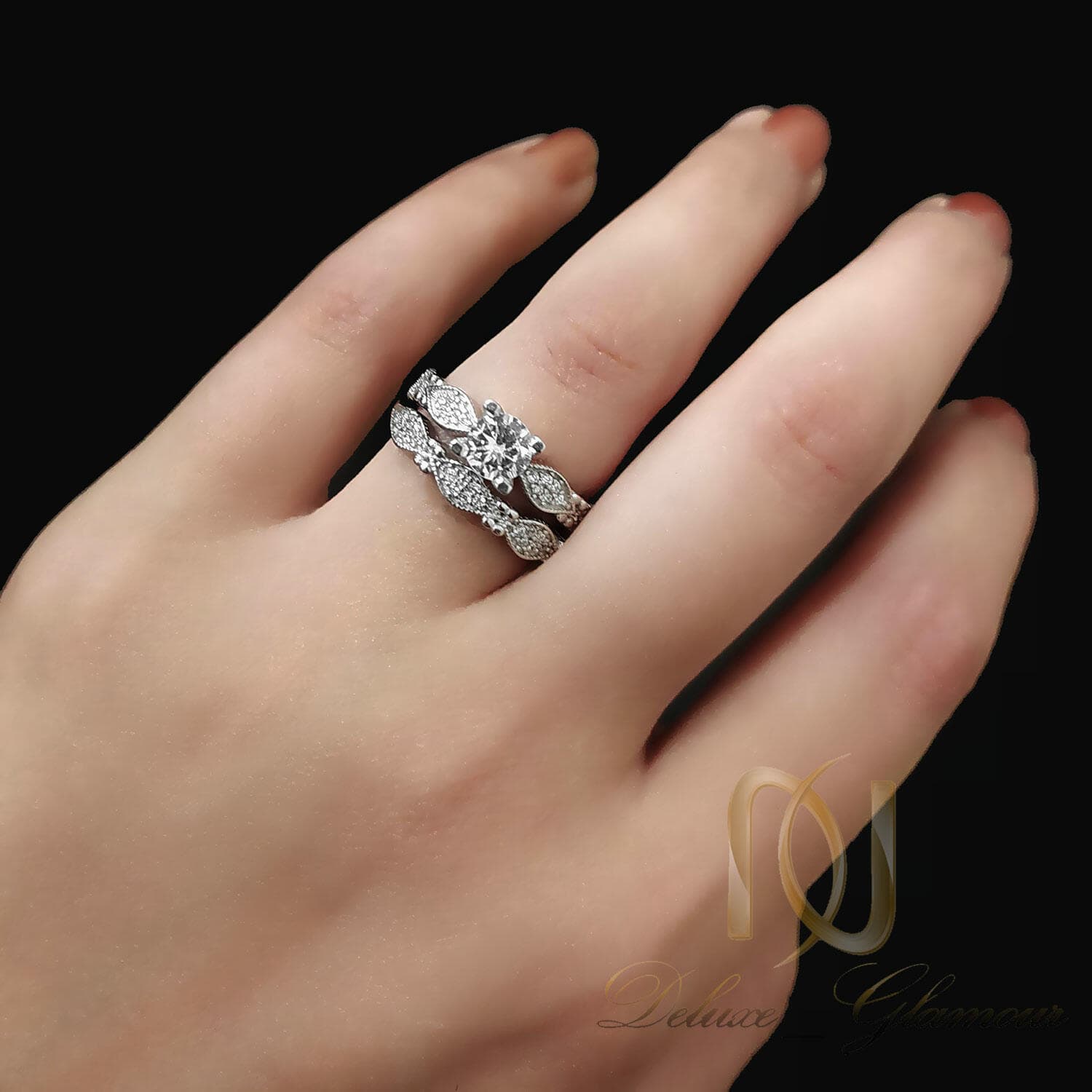 حلقه پشت حلقه طرح جدید نقره اصل rg-n815 — تصویر ۳