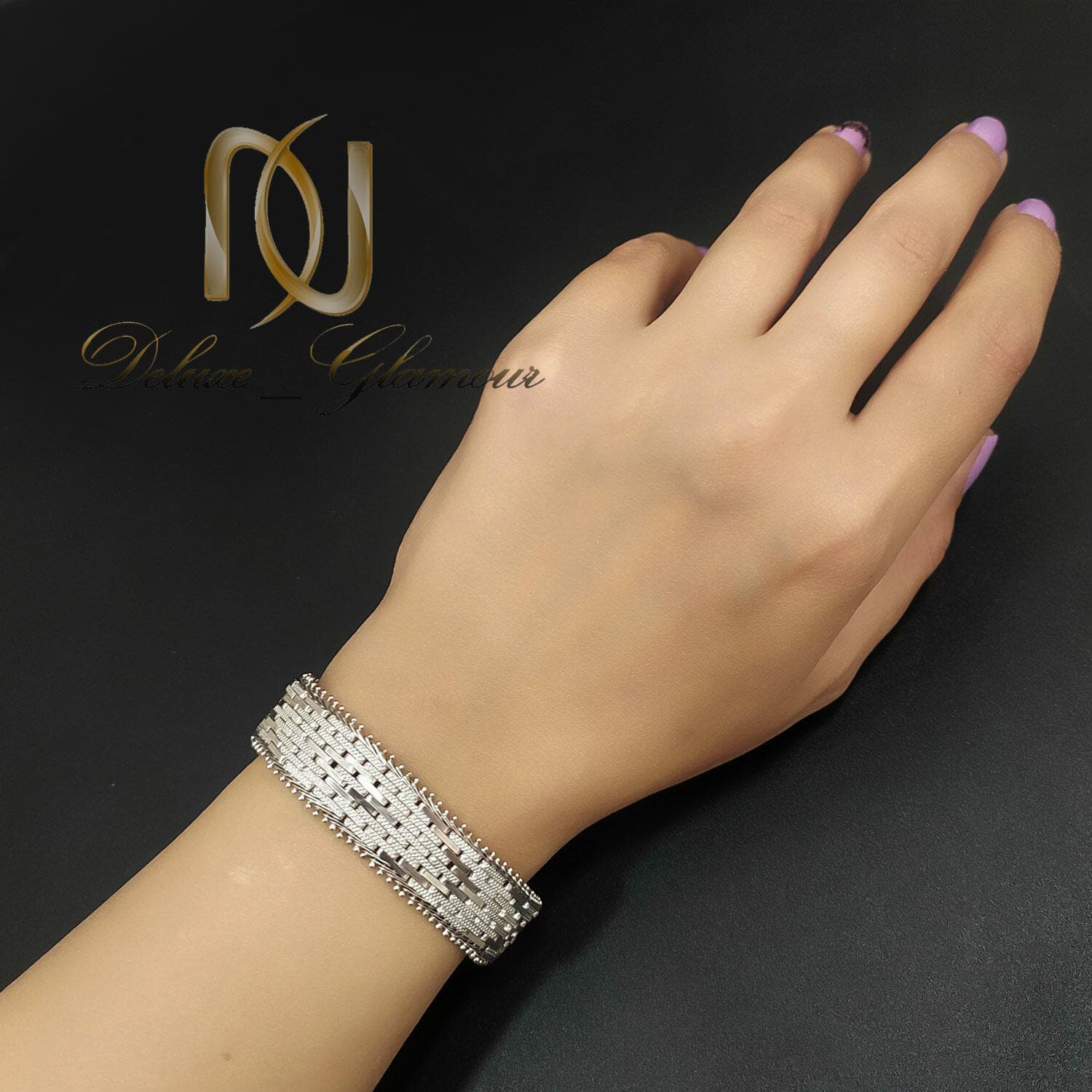 دستبند زنانه خاص نقره طرح طلا — تصویر ۳