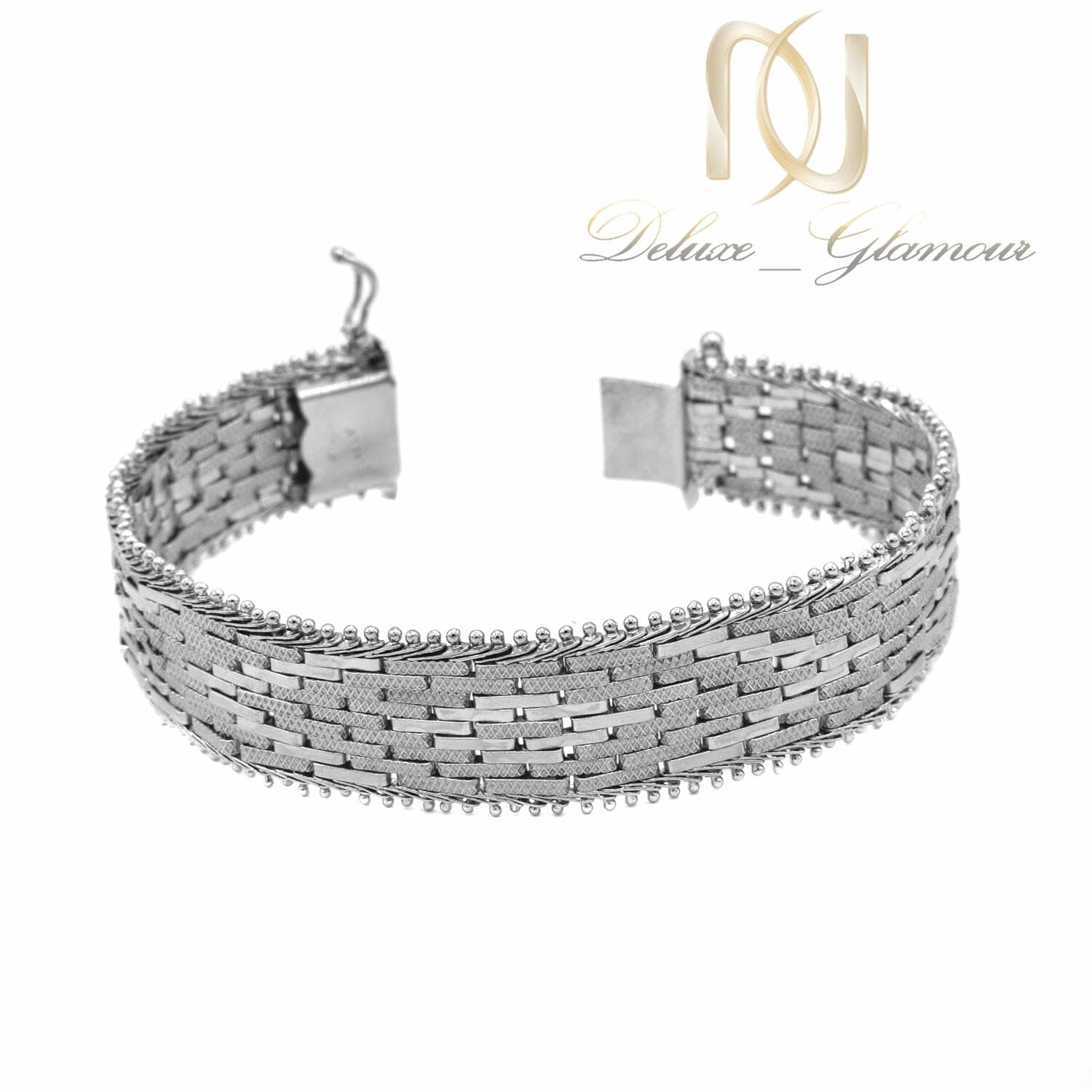 دستبند زنانه خاص نقره طرح طلا