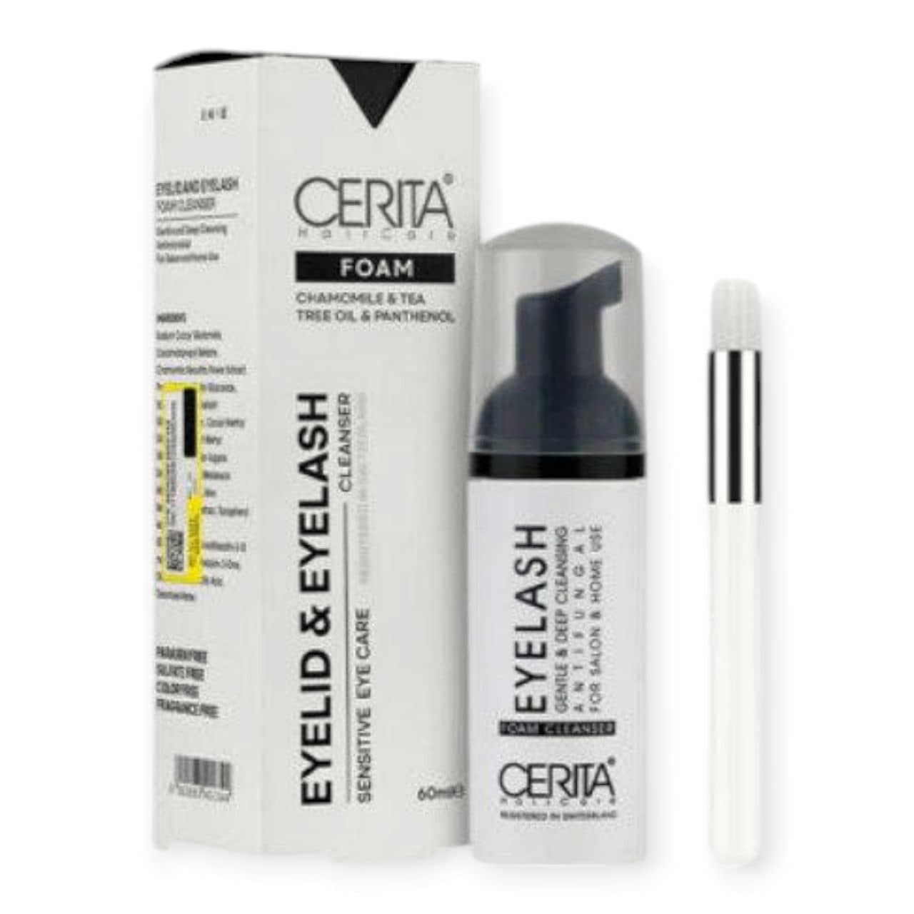 فوم پاک کننده آرایش چشم و مژه سریتا CERITA مدل Eyelid & Eyelash حجم 60 میلی لیتر