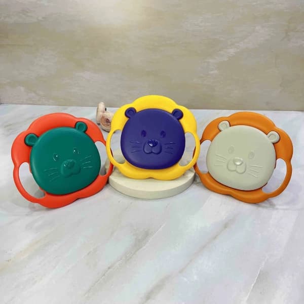 ظرف غذای 360 درجه کودک طرح گربه رنگبندی جذاب