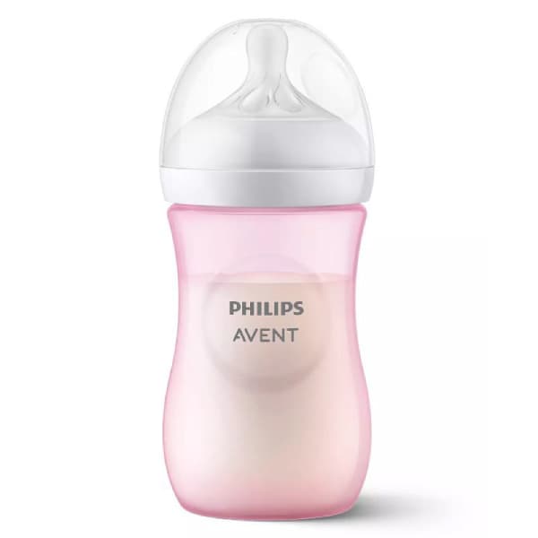 شیشه شیر اونت 260 میل نچرال طلقی صورتی (avent natural) — تصویر ۲