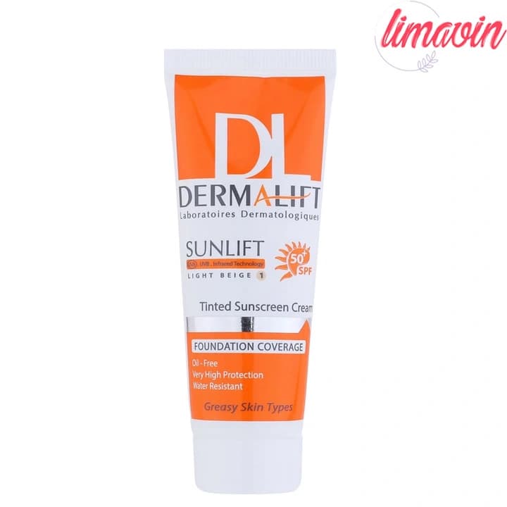 کرم ضد آفتاب رنگی درمالیفت شماره1 با SPF50 مناسب پوست چرب حجم 40 میلی لیتر