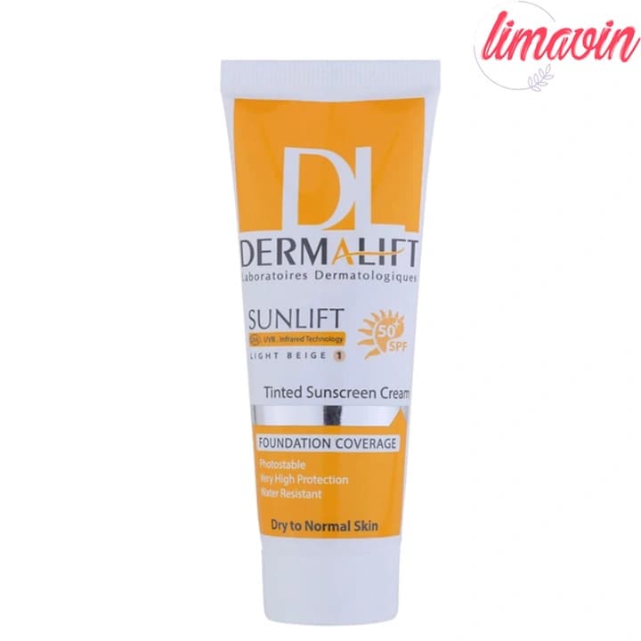 کرم ضدآفتاب رنگی شماره2 درمالیفت مدل SPF50 پوست های معمولی و خشک حجم40 میلی‌لیتر