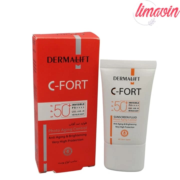 فلوئید ضد آفتاب بی رنگ درمالیفت SPF 50 مدل C-Fort مناسب انواع پوست‌ حجم 40 میلی‌لیتر — تصویر ۳