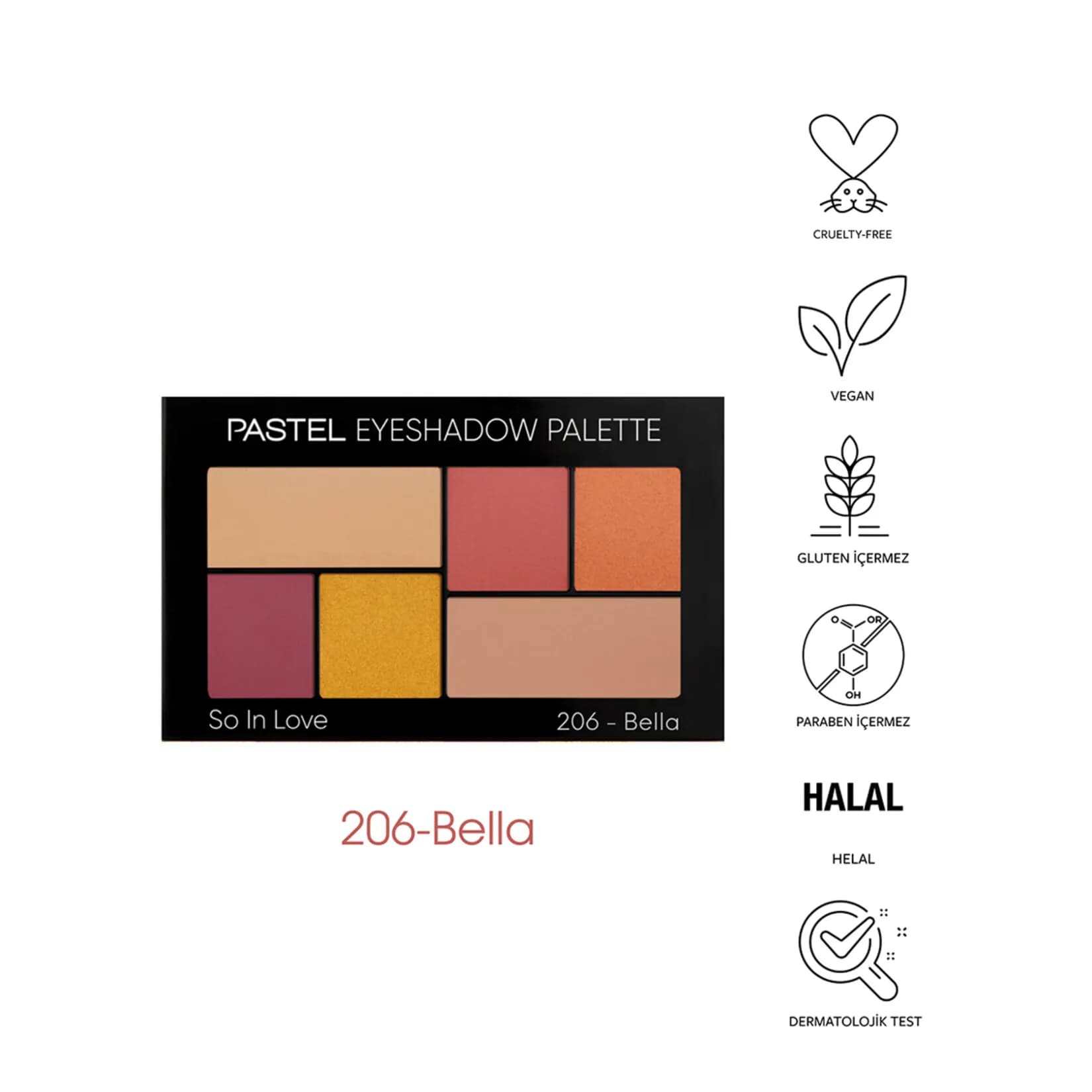 پالت سایه پاستل 206 Bella — تصویر ۵
