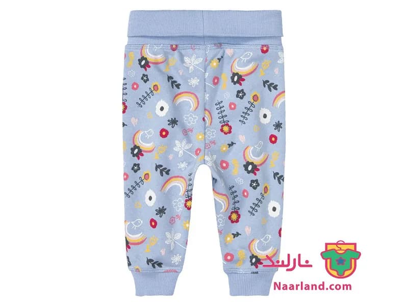 ست بلوز شلوار دخترانه دورس لوپیلو (Lupilu) آبی آسمانی گلدار — تصویر ۶