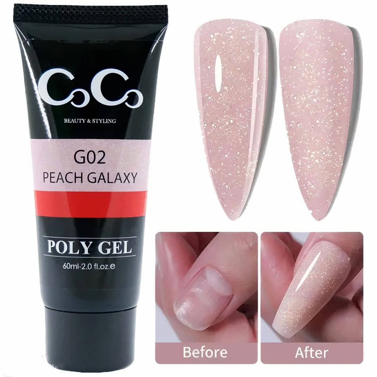 پلی ژل کاشت ناخن کوکو COCO حجم 60 میلی لیتر شماره 01 02 03 04 05 06 G01 G02 — تصویر ۳
