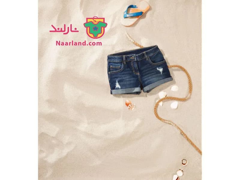 شلوارک جین دخترانه زاپ دار پپرتس آلمان (pepperts) ، رنگ تیره — تصویر ۳