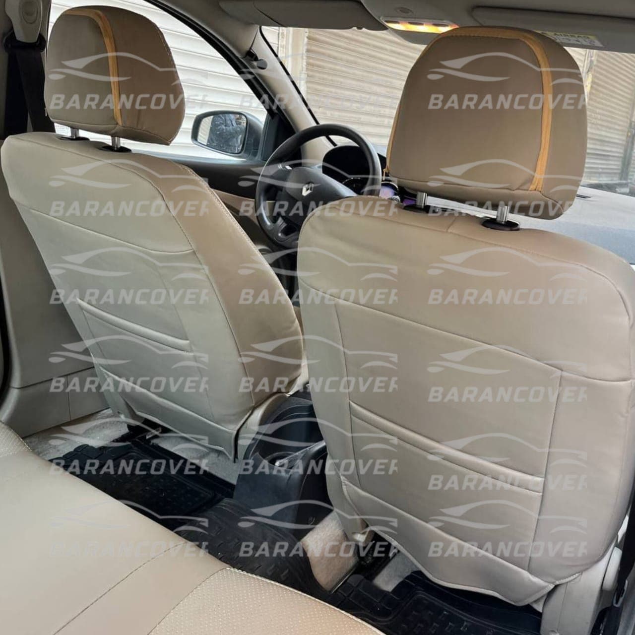 روکش صندلی رنو فلوئنس fluence دنده چرم رنگ کرم — تصویر ۴