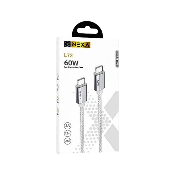 کابل دو سر تایپ سی Nexa 60W مدل L72 طول 1.2 متر — تصویر ۲