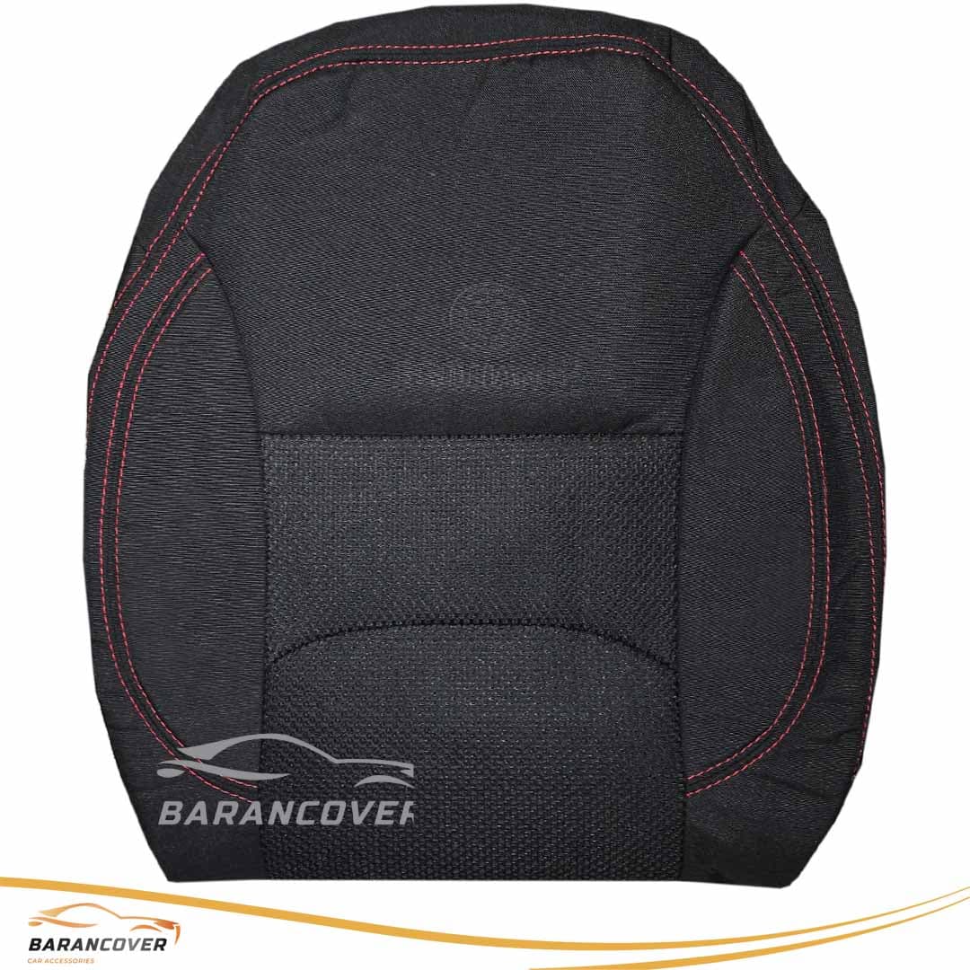 روکش صندلی برلیانس 220-H230 چرم پارچه رنگ مشکی دوخت قرمز — تصویر ۲