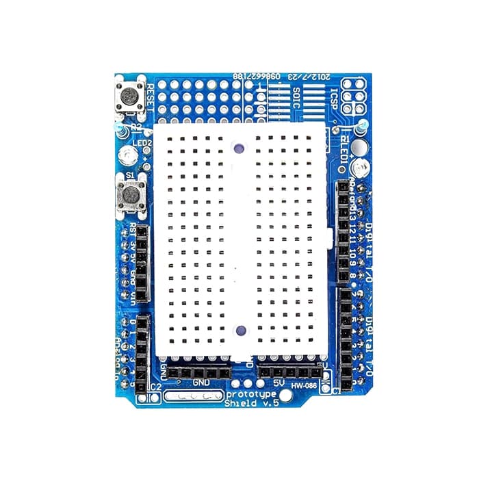 شیلد پروتوتایپ آردوینو Arduino UNO Proto Shield به همراه برد بورد — تصویر ۲