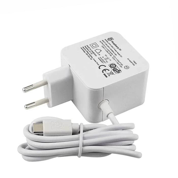 آداپتور رزبری پای 5 با توان 27 وات Raspberry Pi USB-C Power Supply رنگ سفید (اورجینال)