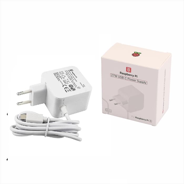 آداپتور رزبری پای 5 با توان 27 وات Raspberry Pi USB-C Power Supply رنگ سفید (اورجینال) — تصویر ۲
