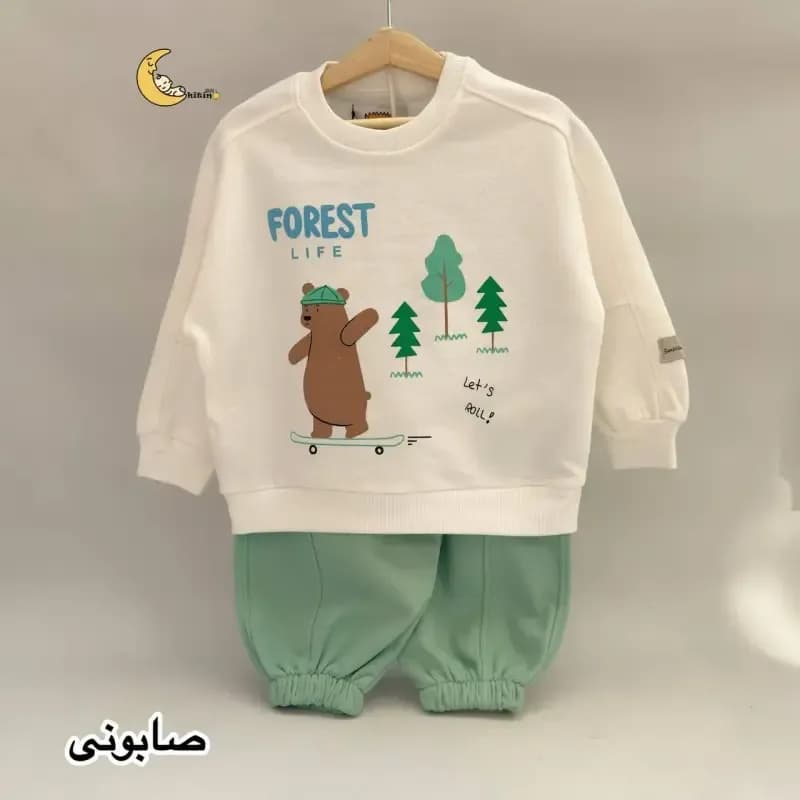 ست دورس و شلوار توکرکی زمستانی بچگانه طرح سیمپسون مناسب 18 ماه تا 4 سال — تصویر ۱۰