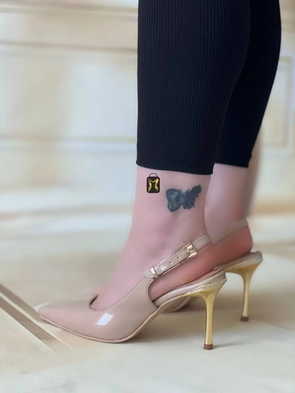 کفش پاشنه دار ورنی زنانه کد 6010 — تصویر ۲